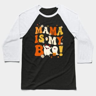 Groovy Mama Is My Boo Halloween Boys Girls Kids Youth Baseball T-Shirt